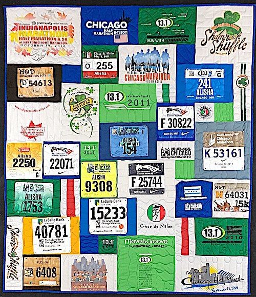 Race Bib Numbers Can Be Used In a Tshirt Quilt
